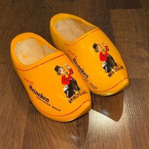 Vintage Heineken Decorative Wooden Clogs